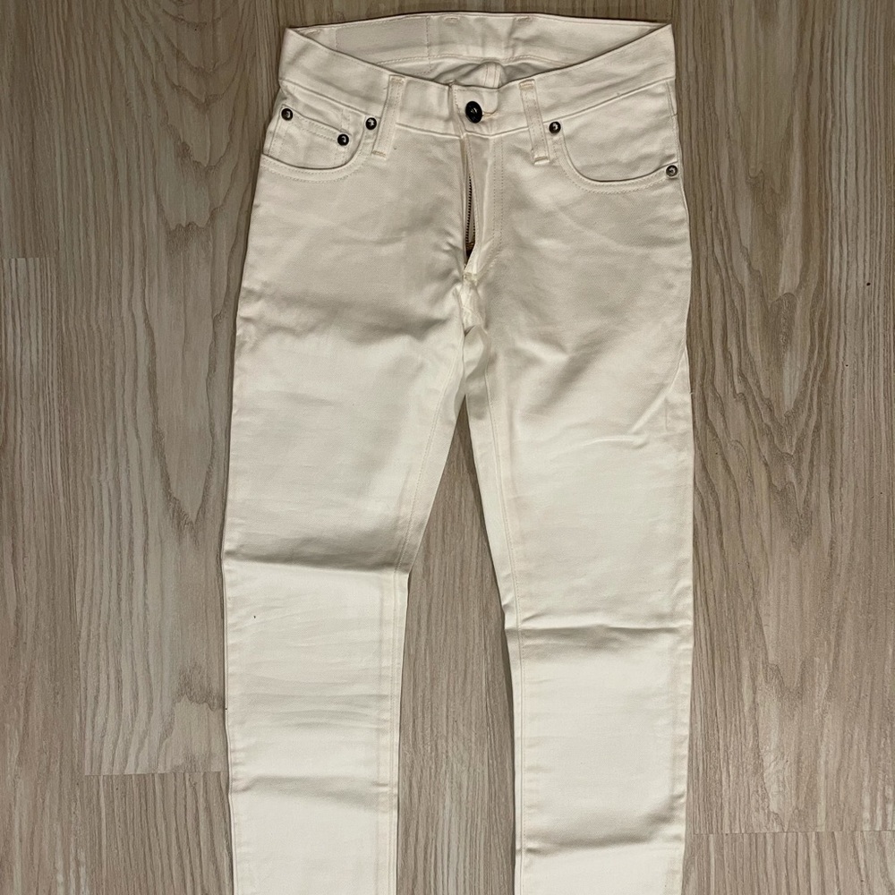 3sixteen x Self Edge White Stretch Raw Denim Jeans